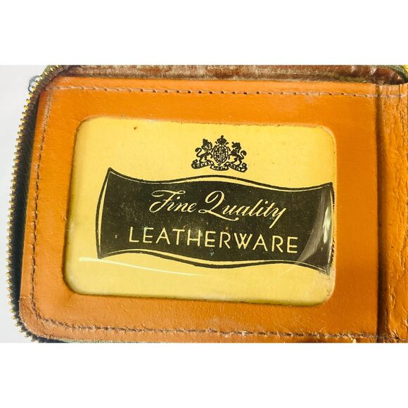Vintage Leather Bifold Wallet Hand Tooled Horses 1950s Men Boys Cowhide Zip Up - Picture 6 of 8